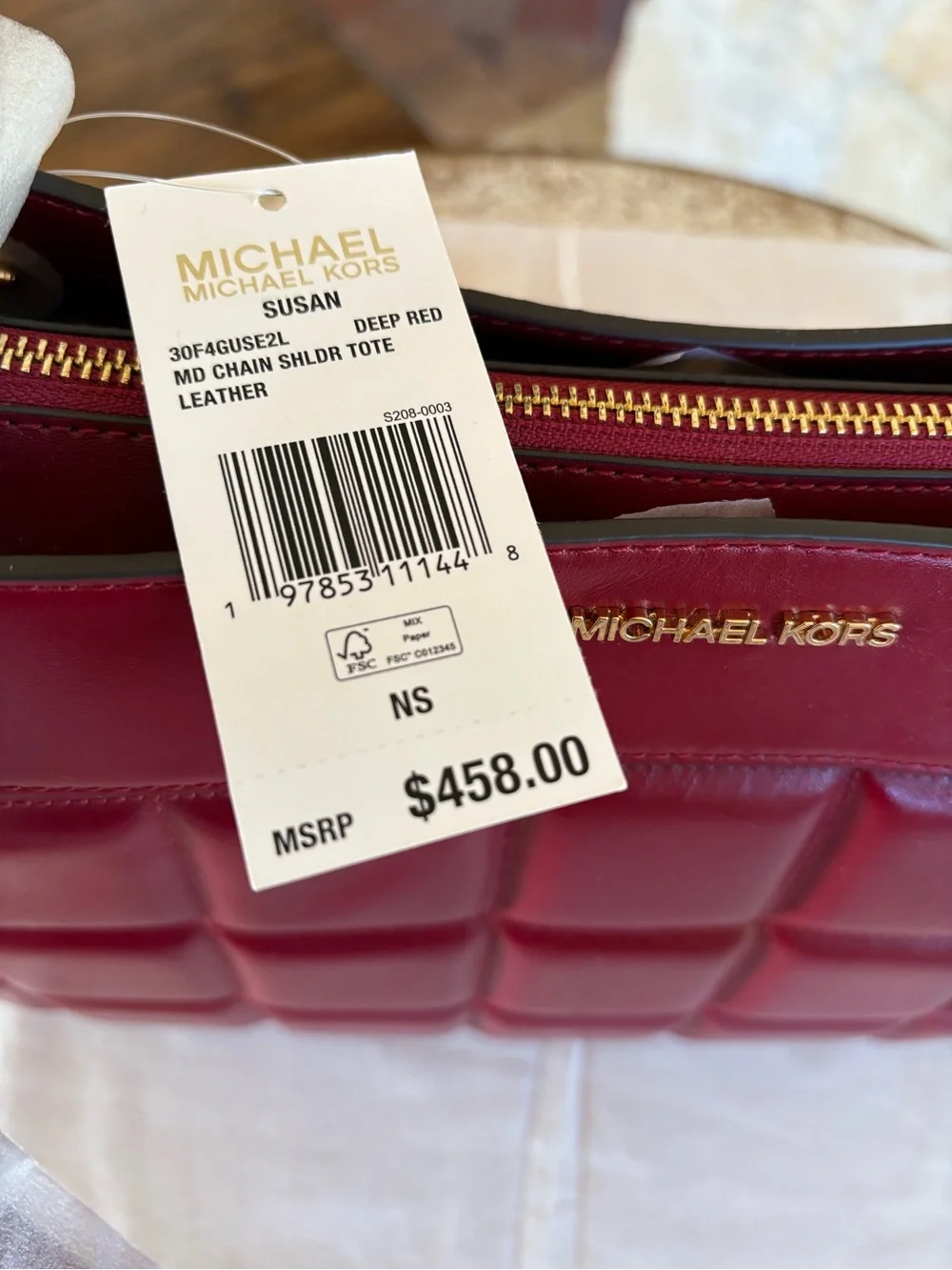 Michael Kors Quilted Shoulder Bag - Burgundy